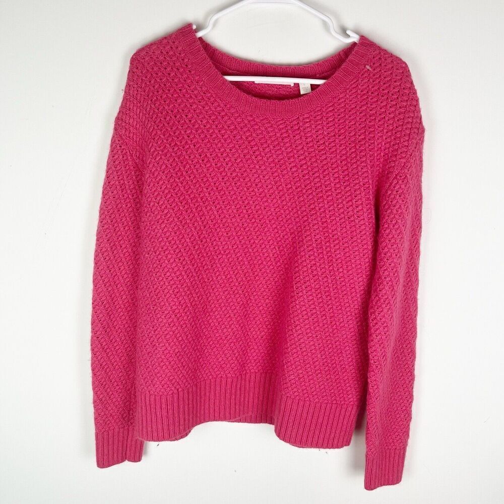 Trenery Pink Lofty‎ Alpaca Rib Wool  Knit Pullover Sweater Women's Large​​​​